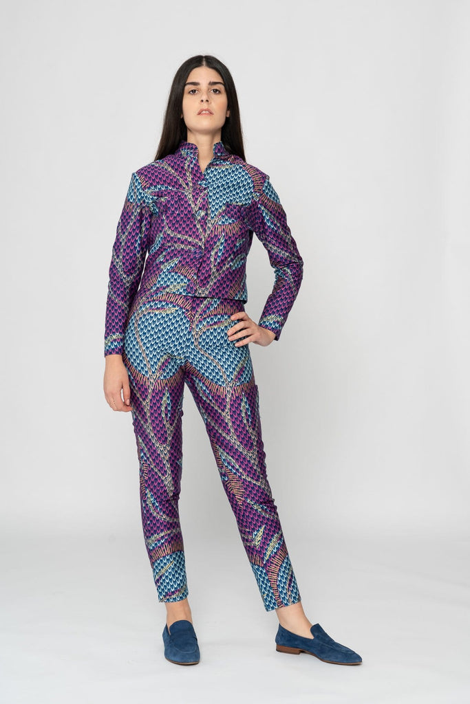 Gaia Pencil Pants pants Maakola Blue and Purple tailor-made 